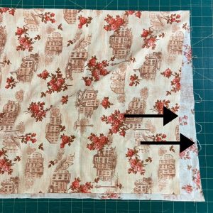 Example of fabric that has been cut off grain